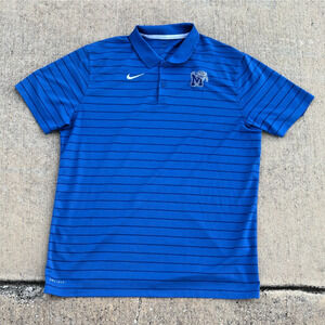 Nike Golf Dri-Fit University of Memphis Tigers Striped Golf Performance Polo L